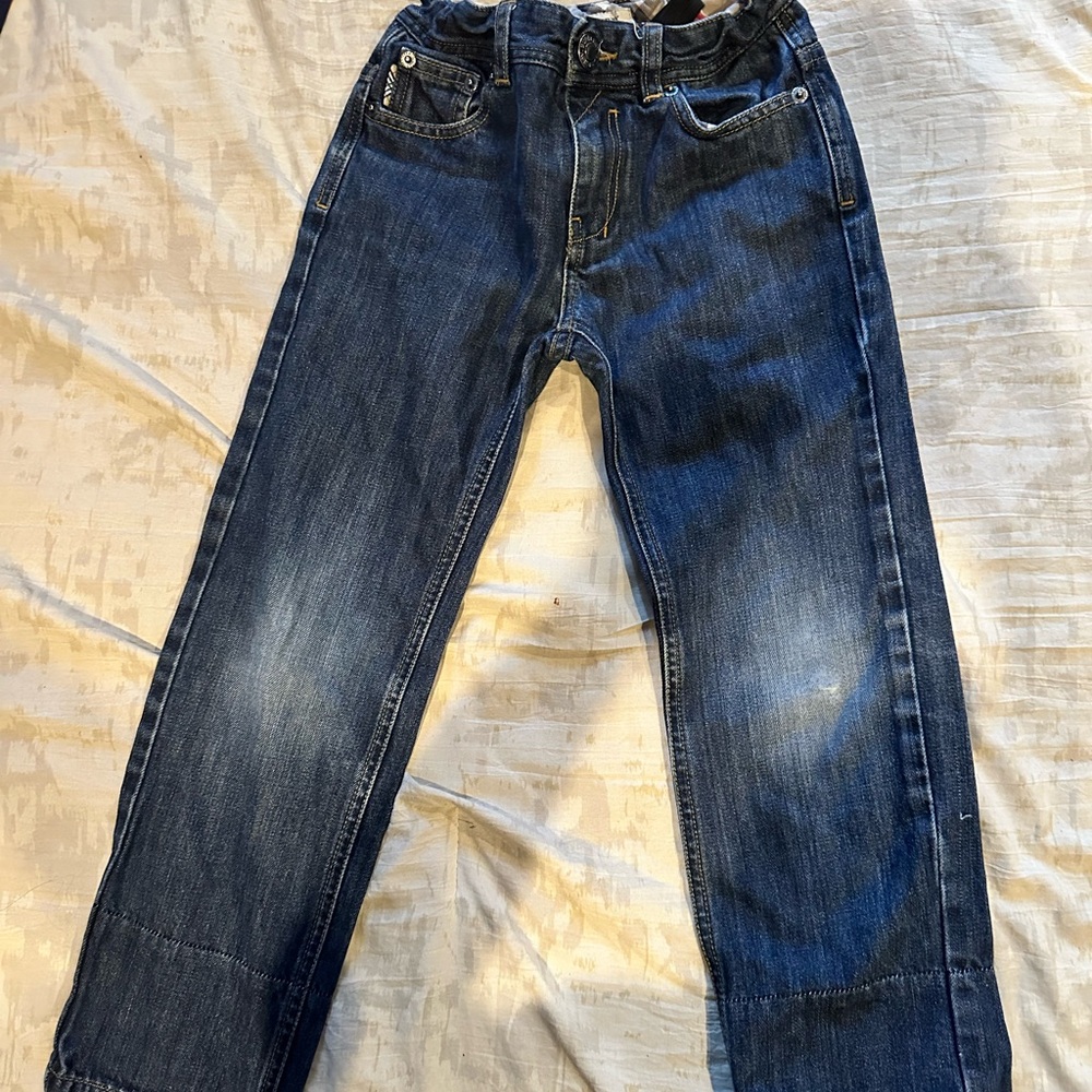 Burberry Blue Denim Jeans with Plaid Accent